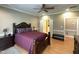 Spacious main bedroom with hardwood floors, ceiling fan, and ensuite bathroom access at 108 Calloway Road Rd, Rocky Mount, NC 27804
