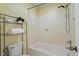 Updated bathroom with a tub and shower and functional fixtures at 1317 Swallow Dr, Raleigh, NC 27606