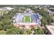 Overhead view of Kenan Memorial Stadium, surrounded by dense trees at 225 Vance St, Chapel Hill, NC 27516