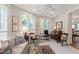 Bright living room with large windows, plantation shutters, and comfortable seating at 2813 Market Bridge Ln # 104, Raleigh, NC 27608