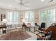 Inviting living room with large windows, plantation shutters, and elegant decor at 2813 Market Bridge Ln # 104, Raleigh, NC 27608