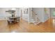 Bright dining area featuring modern furnishings, hardwood floors, and elegant decor at 314 Chanticlair Dr, Apex, NC 27502
