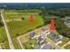 Aerial view of the neighborhood and surrounding areas including future Regional Park at 470 E Wellesley Dr, Clayton, NC 27520