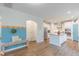Kitchen with stainless steel appliances, granite countertops, and large island at 470 E Wellesley Dr, Clayton, NC 27520