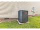 Exterior view of home's AC unit with the vinyl siding at 54 Lockwood Dr, Clayton, NC 27527