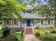 Charming home with a striking blue door, complemented by a well-maintained front yard at 5520 Kaplan Dr, Raleigh, NC 27606