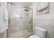 Beautiful bathroom featuring tiled shower with glass door and shower head at 800 Camden Ave, Durham, NC 27701