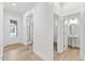 Welcoming entryway with hardwood floors and views of other rooms at 857 Whistable Ave, Wake Forest, NC 27587
