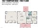 Detailed floor plan of a 1310 sq ft home featuring a garage, kitchen, living room, and bedrooms at 1067 Thompson Rd, Four Oaks, NC 27524