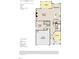 Camden floor plan featuring a spacious layout with a two-car garage, kitchen, breakfast nook, and guest suite at 1413 Malcus Ct # 61, Fuquay Varina, NC 27526