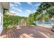 Backyard patio and above ground pool, great for entertaining at 1613 Patterson Grove Rd, Apex, NC 27502