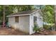 Outdoor shed featuring concrete block construction with a window and door at 1832 Blandwood Dr, Rocky Mount, NC 27801