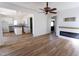 Open living room next to updated kitchen at 328 Mccarthy Dr, Clayton, NC 27527