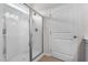 Modern walk-in shower featuring a glass door and tile surround at 41 Liam Dr, Broadway, NC 27505