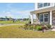 Charming home showcasing a well-manicured front lawn, and tastefully landscaped flowerbeds enhancing its curb appeal at 121 Canyon Gap Way, Raleigh, NC 27610