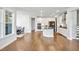 Bright, open-concept kitchen featuring stainless steel appliances and an island with bar seating at 121 Canyon Gap Way, Raleigh, NC 27610