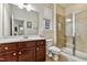 Bathroom with glass shower, white toilet, and vanity with a sink at 226 Begen St, Morrisville, NC 27560