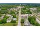 An aerial view of the town, with mature trees lining the streets and water towers on the horizon at 415 1St St, Apex, NC 27502