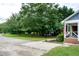 Expansive yard features a dog house and a long concrete driveway leading to the residence at 1008 Catsby Cir, Raleigh, NC 27603