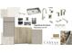 Selection of kitchen finishes including cabinets, countertops, hardware, and flooring samples at 1016 Dillon Lake Dr, Knightdale, NC 27545
