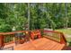 Outdoor deck area surrounded by lush greenery, perfect for relaxing at 1051 Upland Reach, Sanford, NC 27332