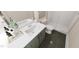 Modern bathroom featuring a double vanity, sleek fixtures, and a stand-up shower at 111 Weavers Grv Dr, Chapel Hill, NC 27514