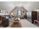 Upstairs Gathering room featuring a vaulted ceiling and multiple seating areas at 1149 The Preserve Trl, Chapel Hill, NC 27517