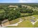 An aerial view showing homes on large lots surrounded by lush greenery and serene wooded areas at 130 Ruby Trl, Roxboro, NC 27574