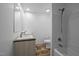 This bathroom features double sinks and a shower/tub combo at 130 Ruby Trl, Roxboro, NC 27574