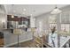 Bright dining area with bar seating, stainless steel appliances, and natural light at 136 Thornhill Dr, Burlington, NC 27215