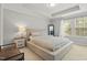 Spacious main bedroom with trey ceiling, large windows, and neutral tones is a serene and inviting space at 136 Thornhill Dr, Burlington, NC 27215