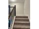 Carpeted stairwell featuring white trim and iron balusters at 146 Verona Villa Dr, Burlington, NC 27215