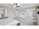 Open floorplan featuring a wooden bedframe and ceiling fan at 195 Solomon Dr, Cameron, NC 28326