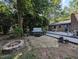Cozy backyard with hot tub, brick patio, fire pit, and nice landscaping, for outdoor living at 202 Howland Ave, Cary, NC 27513