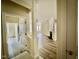 An entryway with tile flooring leading to the living spaces at 211 Providence Glen, Chapel Hill, NC 27514