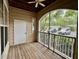 Relaxing porch with light colored wood and white railings provides a great outdoor living space at 211 Providence Glen, Chapel Hill, NC 27514