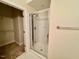 Glass shower with door and shelving at 211 Providence Glen, Chapel Hill, NC 27514