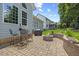 Back patio with a fire pit and seating arrangement, perfect for entertaining at 2419 Rogerson St, Raleigh, NC 27614