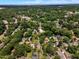 Drone shot of a residential neighborhood featuring homes nestled among mature trees and green spaces at 425 Morrison Ave, Raleigh, NC 27608