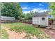 Large, grassy backyard with a storage shed and privacy fence at 425 Morrison Ave, Raleigh, NC 27608