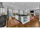 Spacious kitchen with island, white cabinets, and stainless steel appliances, open to the living room at 425 Morrison Ave, Raleigh, NC 27608