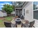 Stone patio featuring outdoor seating and a fire pit, screened-in porch, and grill at 425 Morrison Ave, Raleigh, NC 27608