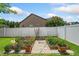 Backyard view of a well-maintained garden with raised beds, perfect for gardening enthusiasts at 45 Imperial Dr, Clayton, NC 27527
