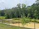 Tranquil backyard scene with vibrant green grass and lush trees, offering a peaceful retreat at 510 Yeowell Dr, Chapel Hill, NC 27514