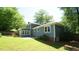 Charming backyard featuring a well-maintained lawn and a classic two-story home with a brick foundation at 8201 Blue Heron Way, Raleigh, NC 27615