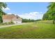 Expansive yard with mature trees and distant fence at 8415 Meadow View Ln, Bahama, NC 27503