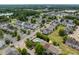 An aerial view of a neighborhood with various apartment buildings, roads, and green spaces at 8620 Neuse Club Ln # 107, Raleigh, NC 27616