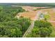 Aerial view of the Brookshire community featuring residential development amidst lush green forests at 102 Winterberry Dr, Sanford, NC 27330