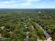 Expansive aerial showing the neighborhood bordering an immense forest at 116 Berry Hill Dr, Raleigh, NC 27615