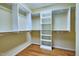 Large walk-in closet with custom shelves and hanging space, offering ample storage at 1217 Chalk Maple Dr, Cary, NC 27519